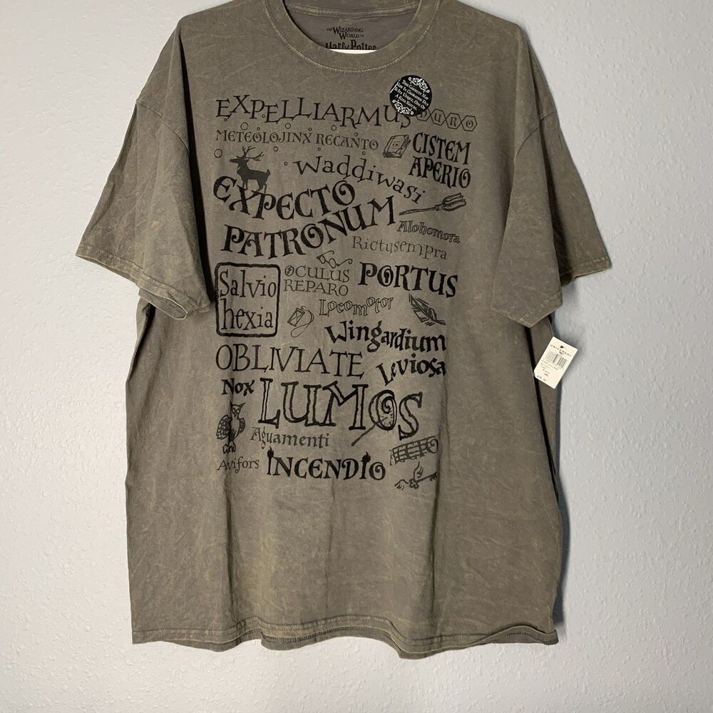 NWT Harry Potter Flocked Spell Shirt Borgin And Burkes Universal Studios Florida